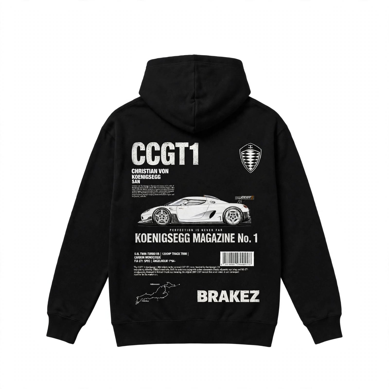 CCGT1 Koenigsegg Magazine Edition hoodie back print