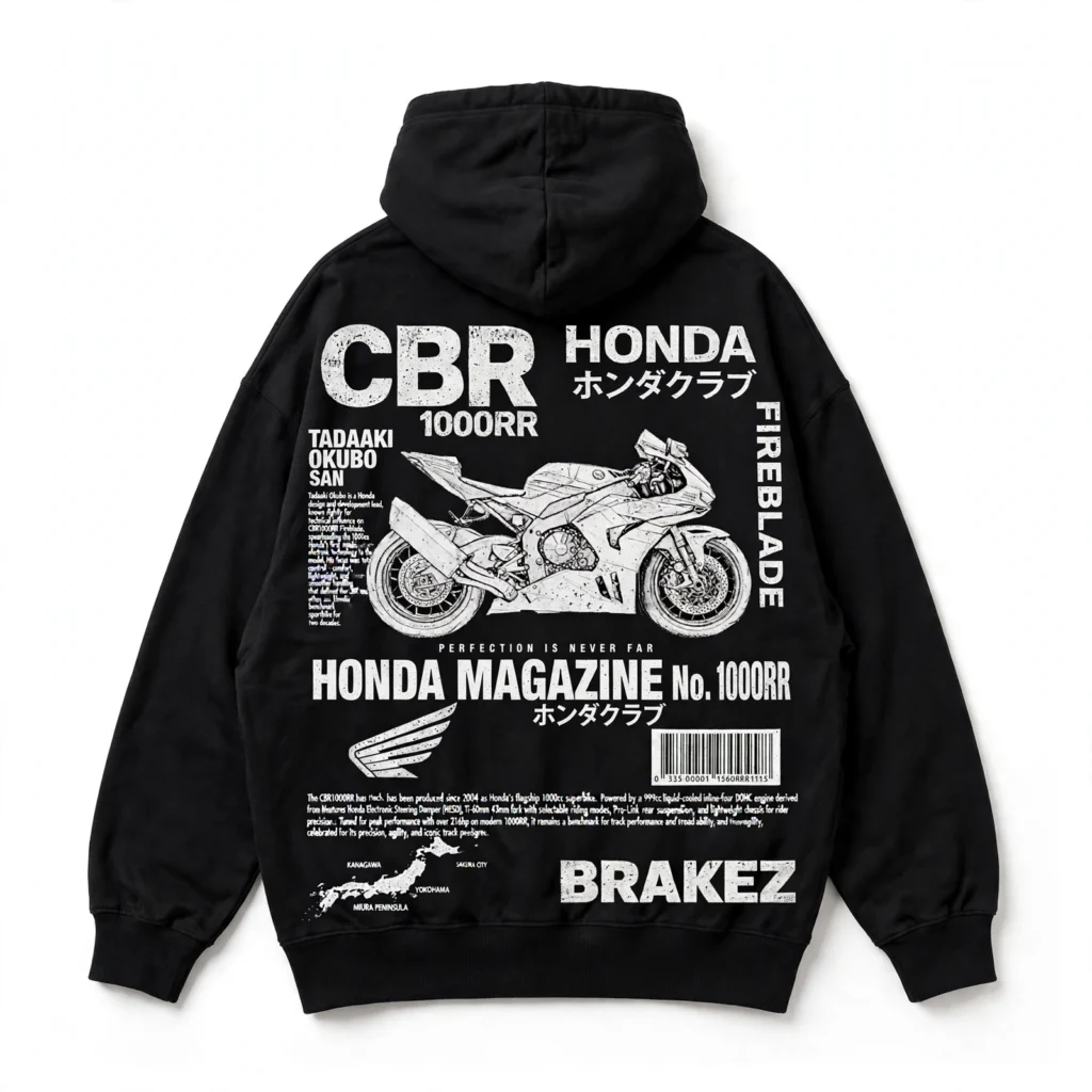 Honda CBR1000RR Fireblade Magazine Edition hoodie back print