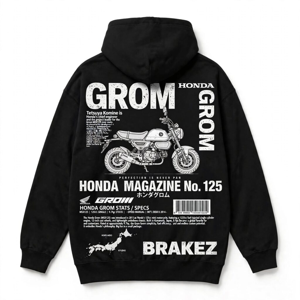 Honda Grom Magazine Edition hoodie back print
