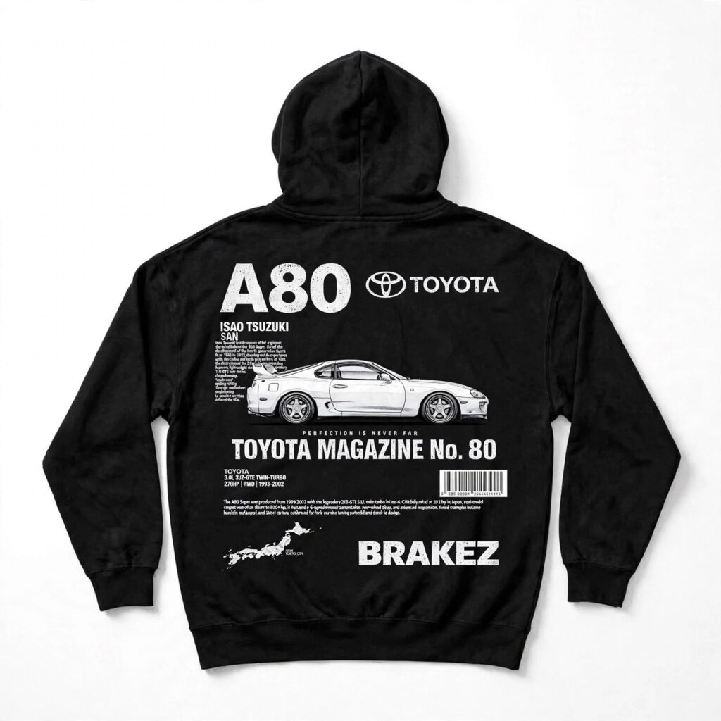 Toyota Supra A80 MK4 Magazine Edition hoodie back print